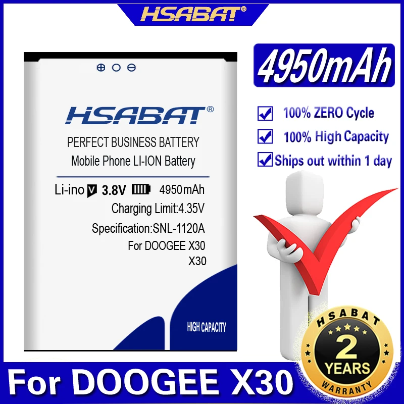 Аккумулятор HSABAT 4950 мАч BAT17613360 Для DOOGEE X30|Аккумуляторы для мобильных телефонов| |