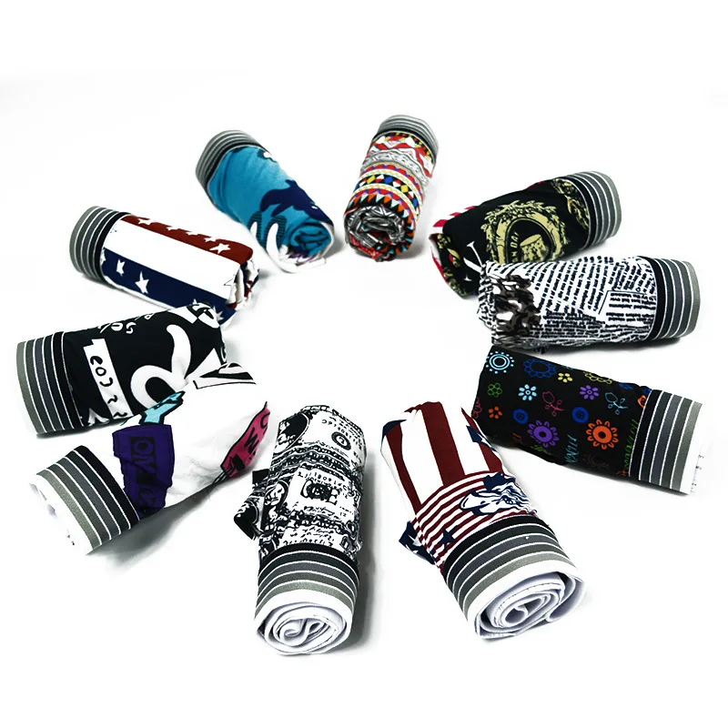 Новинка 2019 10 шт./партия Мужское нижнее белье мужские боксеры с милыми рисунками