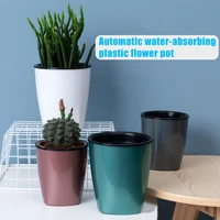 self watering flowerpot automatic water absorption succulent aquaculture plastic hydroponic flowerpot for home garden 3 size