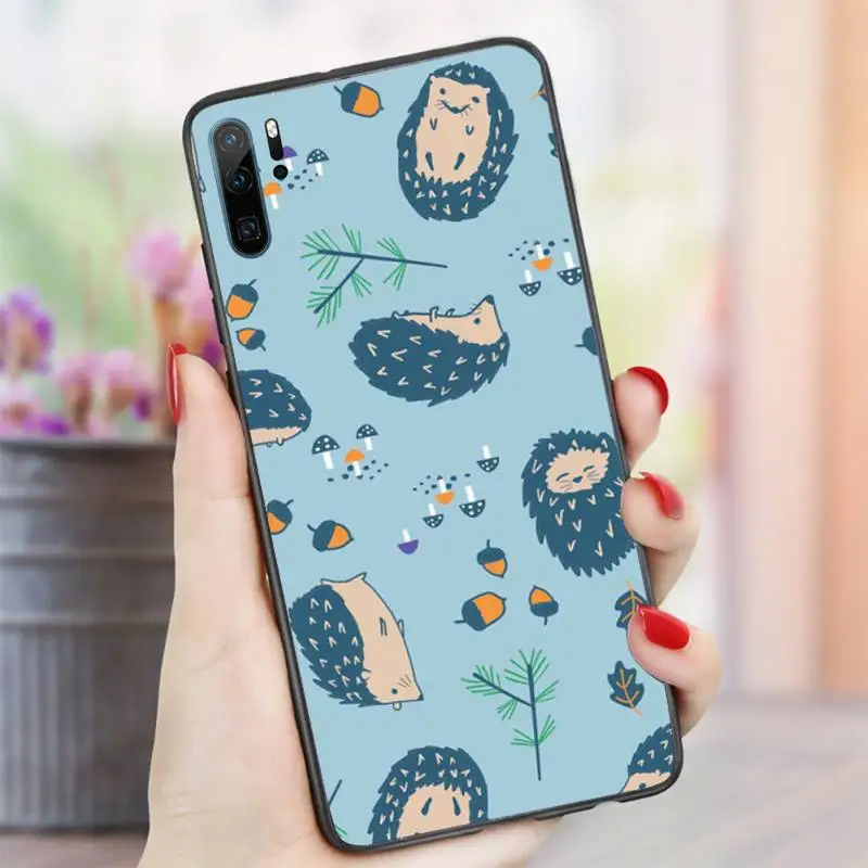 

Cute cartoon Animal hedgehog Phone Case For Huawei honor Mate P 10 20 30 40 i 9 8 pro x Lite smart 2019 nova 5t