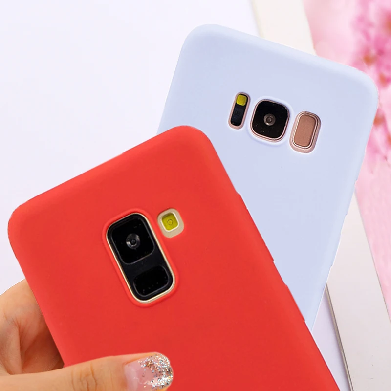 Силиконовый чехол карамельных цветов для Samsung Galaxy A6 A8 A7 J4 J6 J8 2018 J3 J5 J7 A3 A5 2017 2016 S9 S8