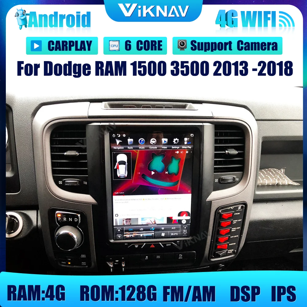 

10.5inch Android Car radio For Dodge RAM 1500 3500 2013 -2018 car GPS navigator DVD multimedia audio headunit stereo radio 128GB