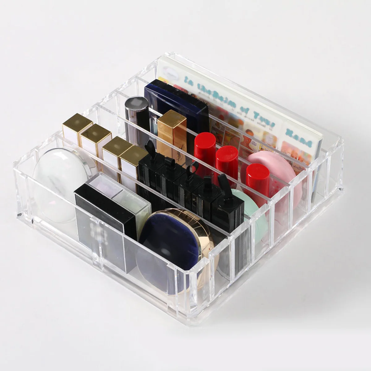 

2 шт., прозрачный органайзер для хранения помад, 8 ячеек