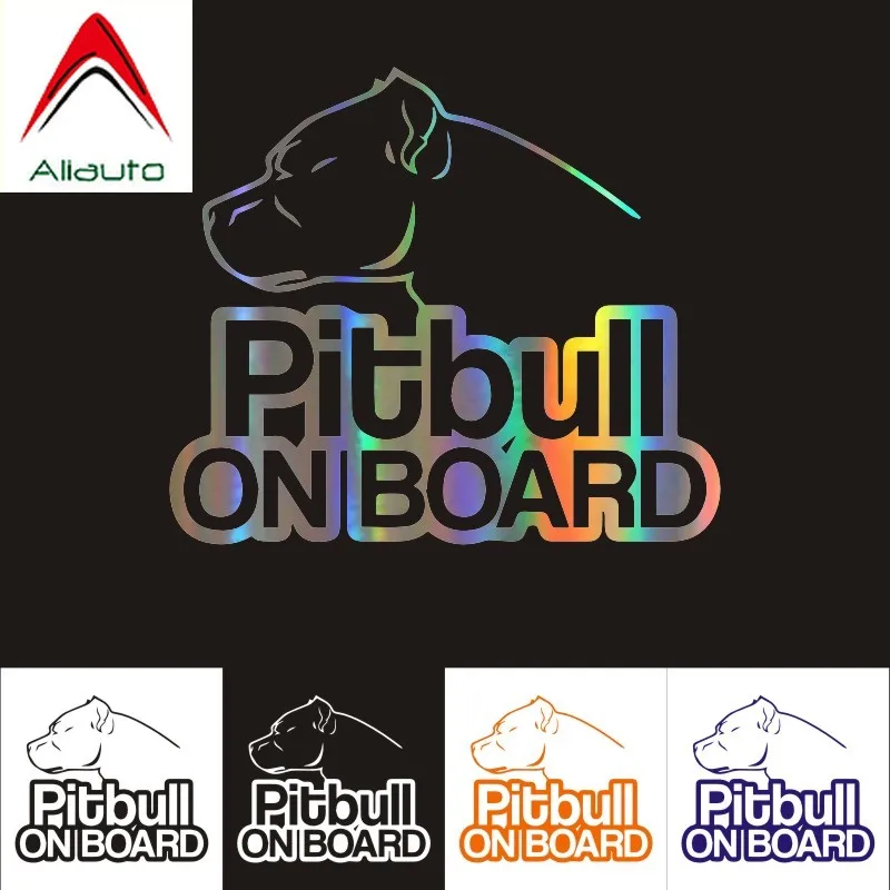 Оригинальные креативные автомобильные наклейки Aliauto Pitbull on Board собака мотоциклы