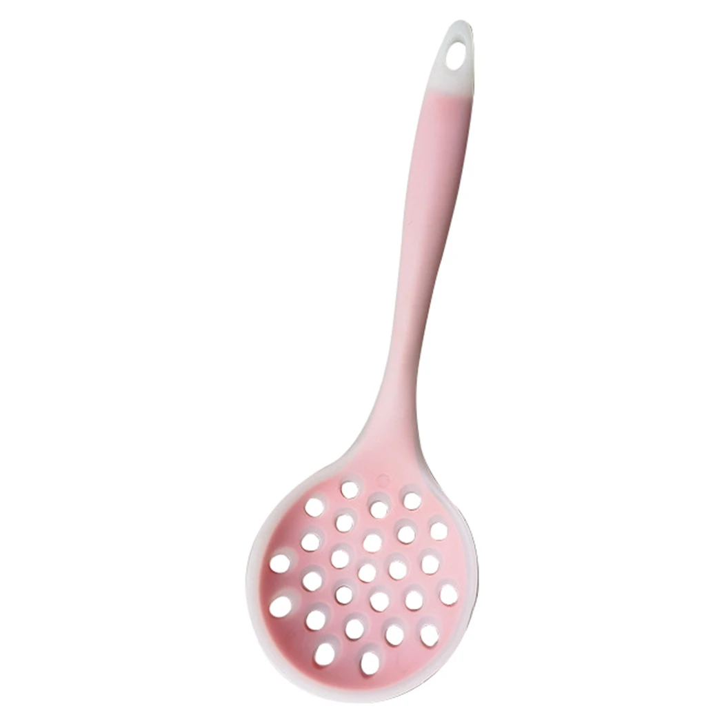 

Heat Resistant Silicone Slotted Skimmer Spoon Strainer Colander, Food Grade Silicone FDA Approval