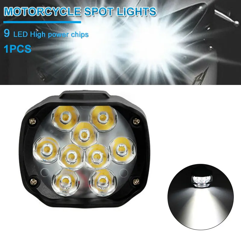 1PCS 1 шт. мотоциклетная фара 9 светодиодный мотоциклетный фонарь 10 Вт точечный фонарь светодиодный передний DC 12 В для вождения Стайлинг для ATV UTV скутера - Цвет: 1PCS