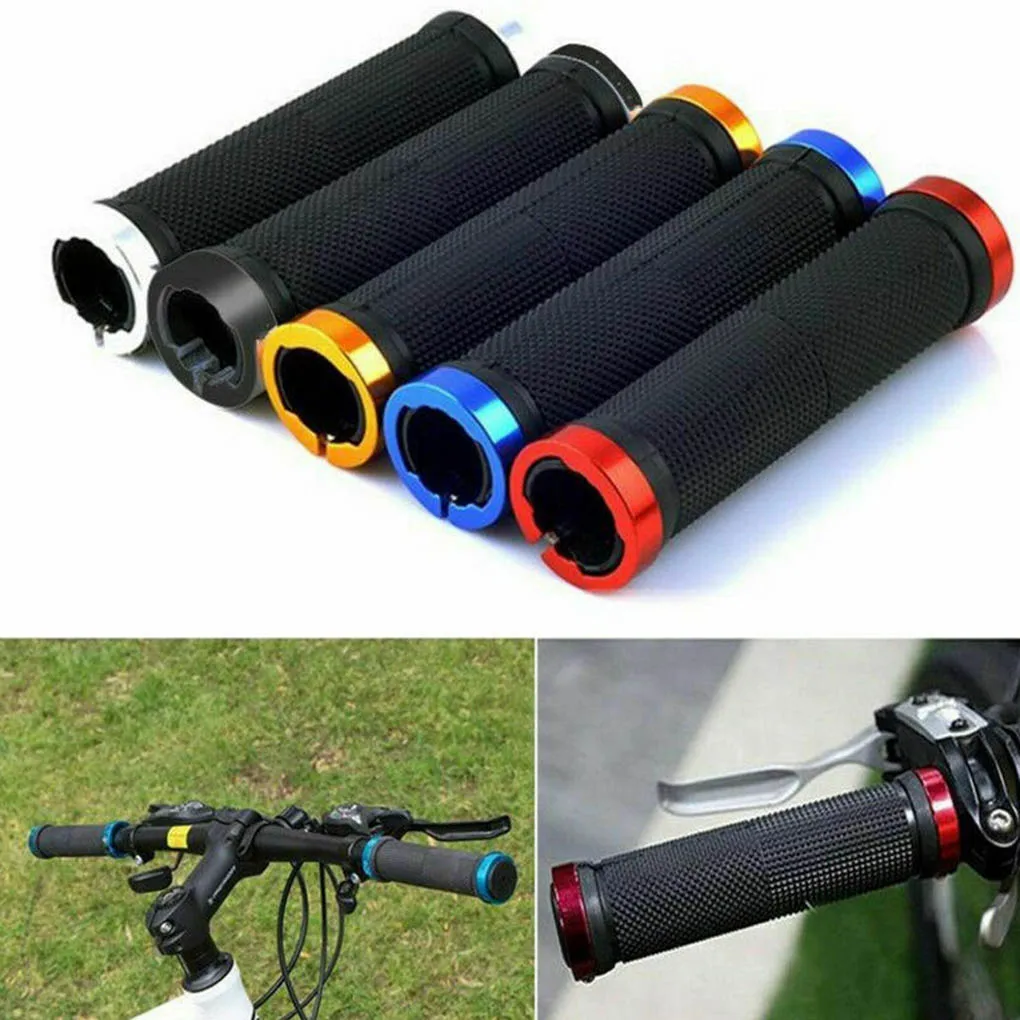 

1 pair MTB BMX Road Cycling Handlebar Grips Anti-Skid Rubber Bicycle Grips Mountain Bike Lock On Bicycle Handlebars End Grips