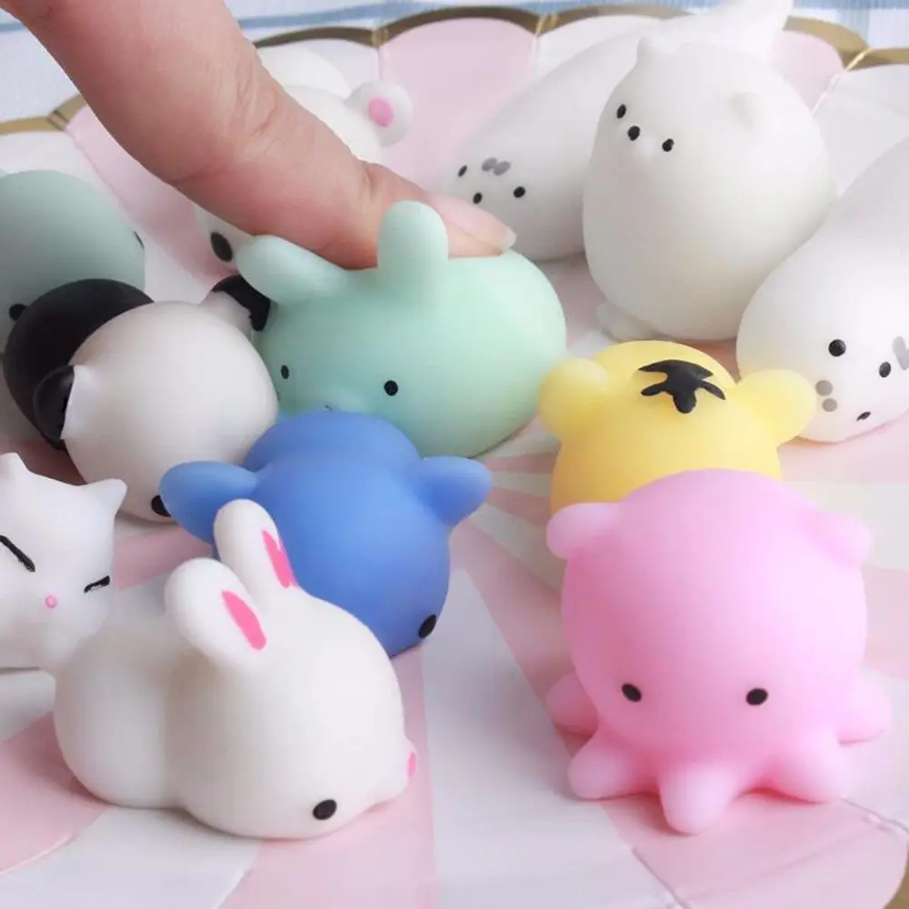 

10Pcs/set Soft Stress Relief Toy Kawaii Animal Mini Mochi Toys Cute Kids Easter Gifts Gags Practical Jokes Funny Office Decor