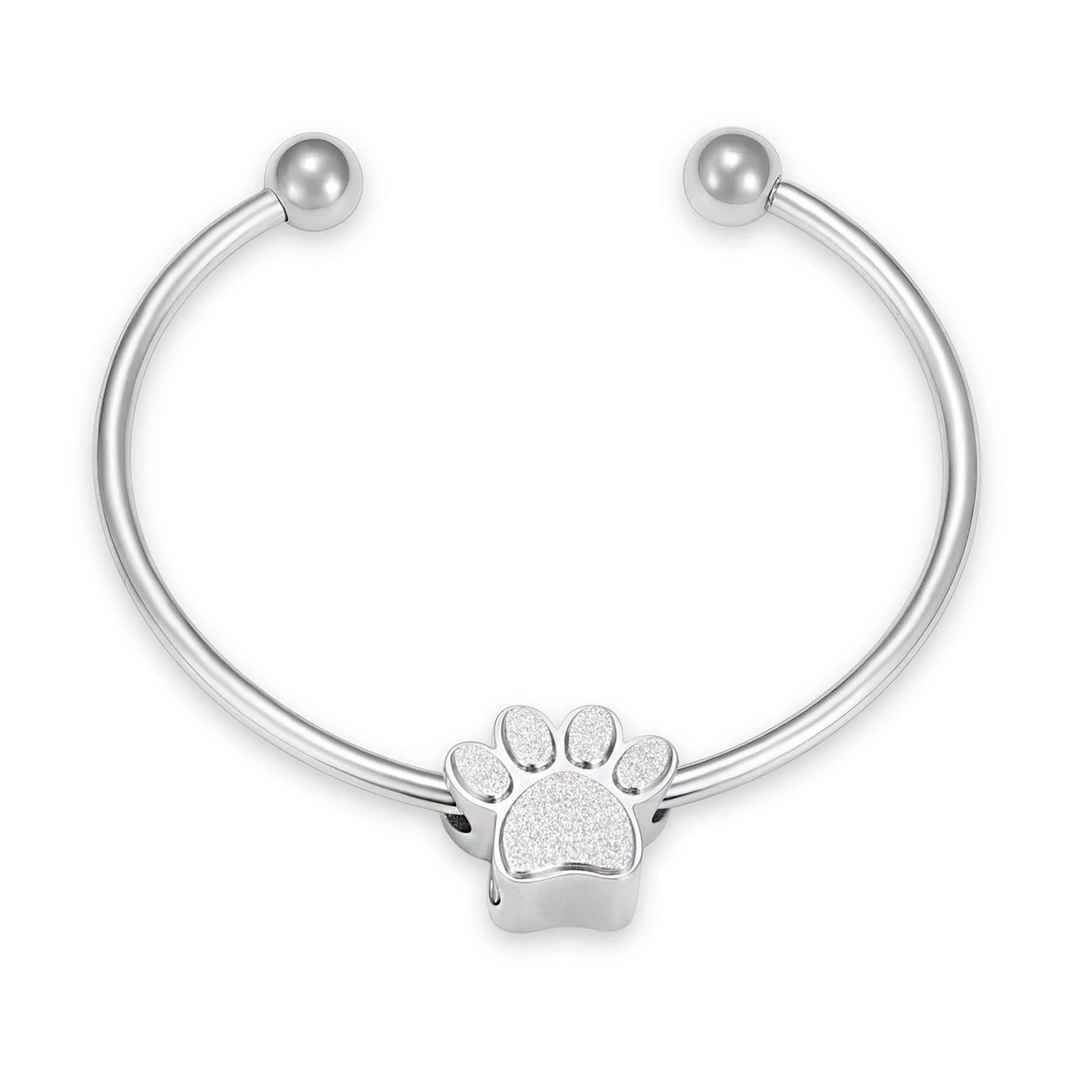 Cremation Urn Bracelet Jewelry for Human Pet Paw Print Ashes Urns Cuff Bangle Bracelets Keepsake Memorial Ash Holder for Wome