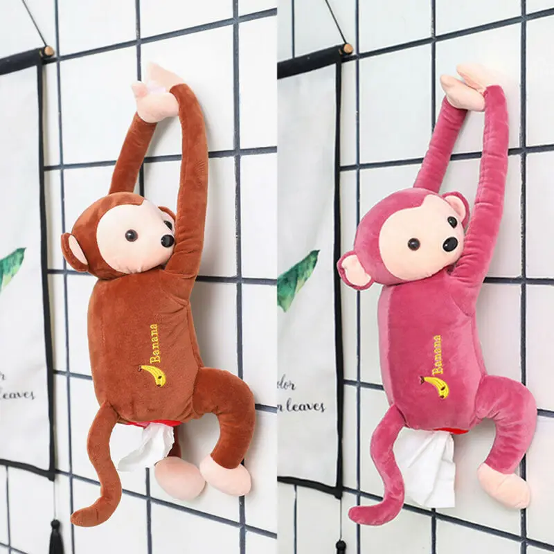 Коробка Держатель салфеток в машину плюшевая игрушка PIPI Monkey аниме бумажный