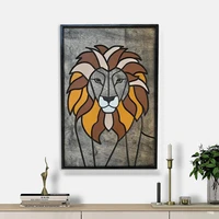 wood decor hand painting hanging animal mural aesthetic art home living room bedroom decoration background wall painting gift
