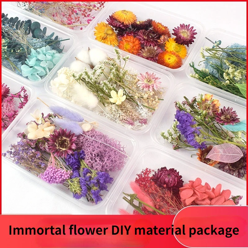 

Preserved Flower Photo Frame Stickers Aromatherapy Leaves Epoxy Kindergarten Handmade Diy Dried Flower Material Package Flowers