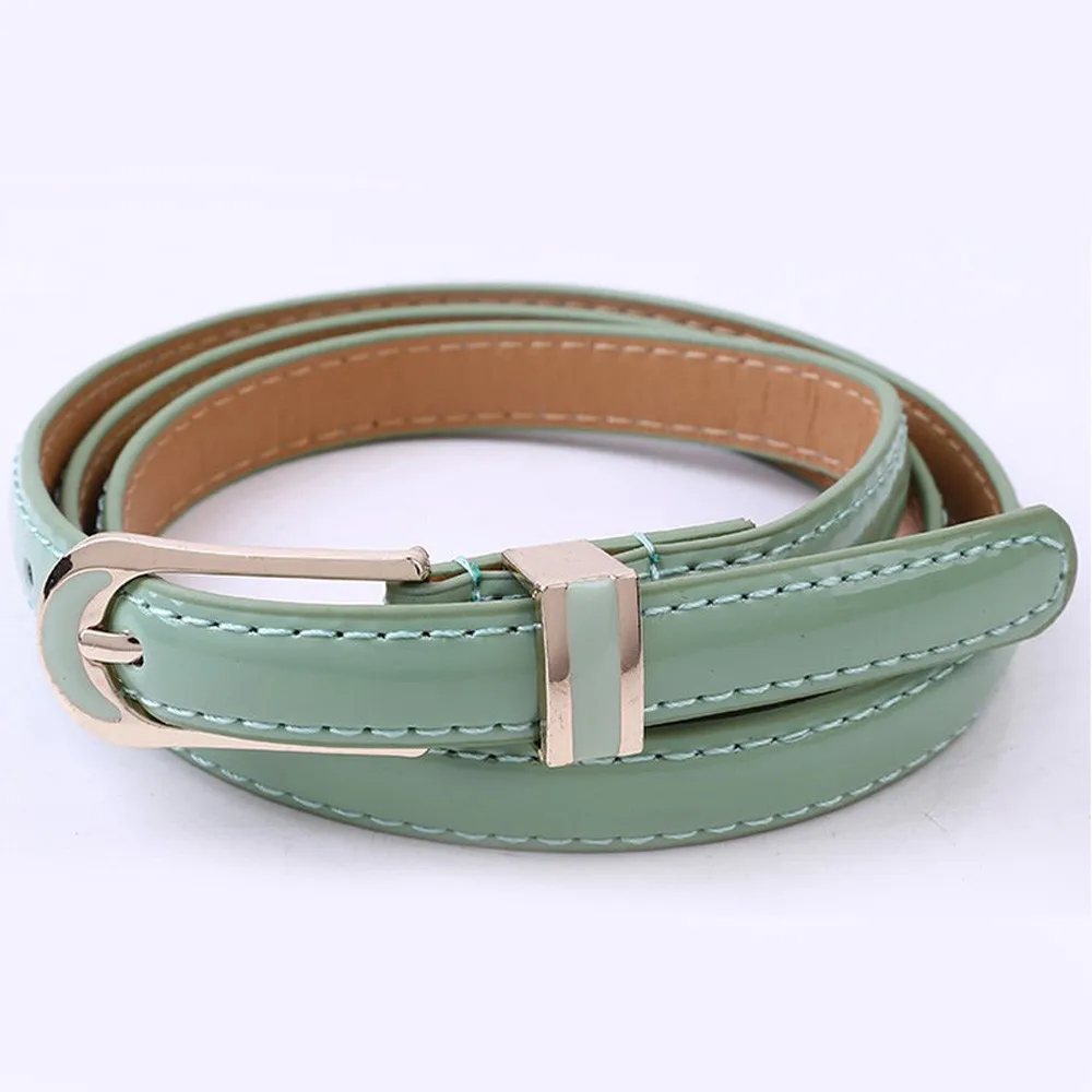 

Thin Leather Belt Women Vintage Accessories Leather Belt Solid Color Hips Ornament Waistband Small Square Buckle Belts Female