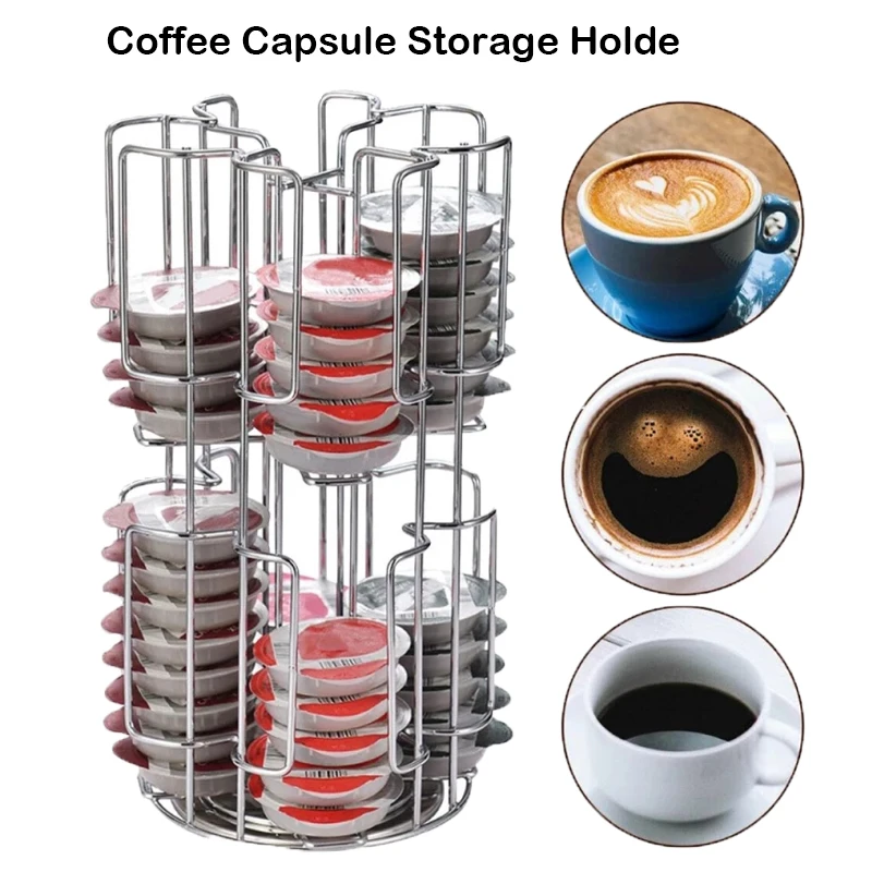 

Practical Coffee Capsule Storage Holder Pods Rack Rotatable Dispenser Capsule Cup Stand Kitchen Storage Organizer Hanging Rack