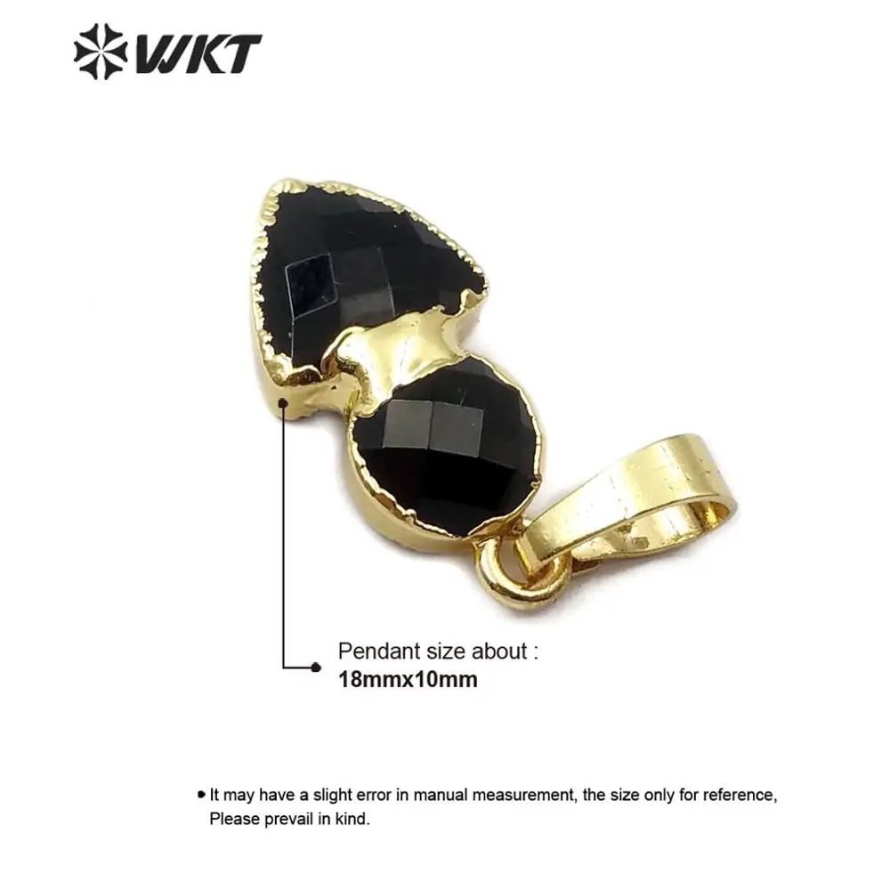 WT-P1489 New Arrived! charm irregular shape with gold Pendant natural green black stone Chain women fashion jewelry Made | Украшения и