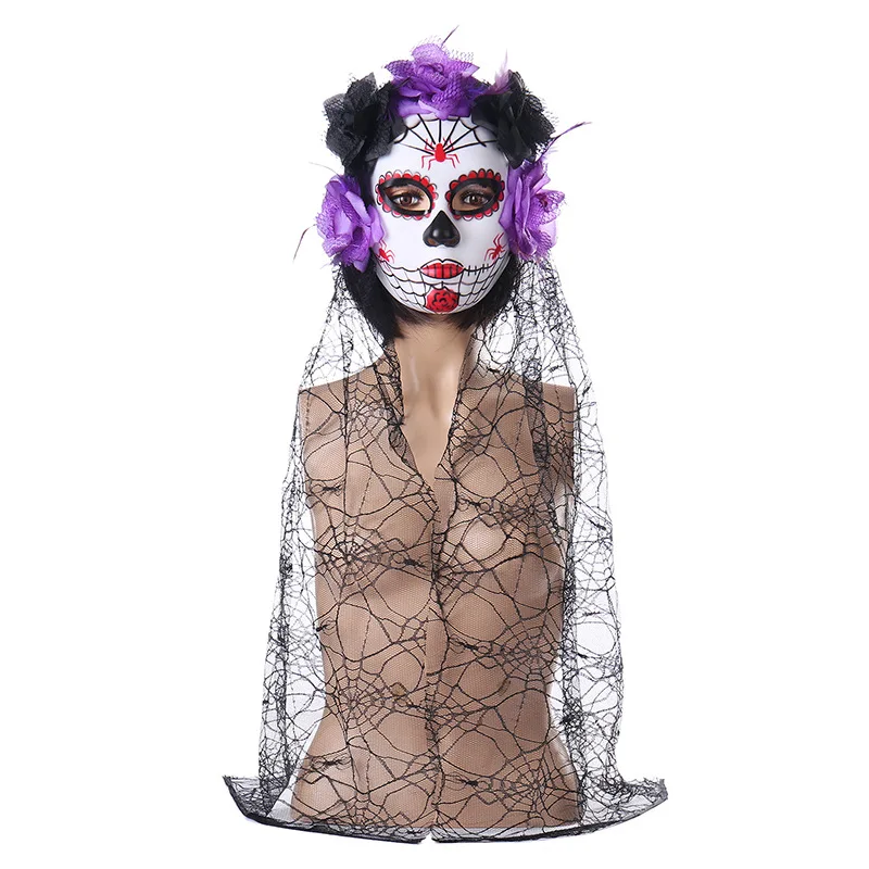 

Halloween Bar KTV Decoration Props Ghost Festival Horror Hanging Ghost Mask Gauze Intimidating Mask