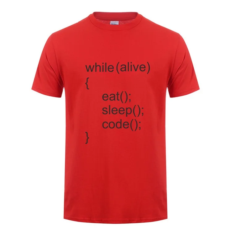 While Alive Eat Sleep Code T Shirts Men 2018 Summer Style Man Short Sleeve Cotton Java Programmer Fitness T-shirts Tops Camiseta |