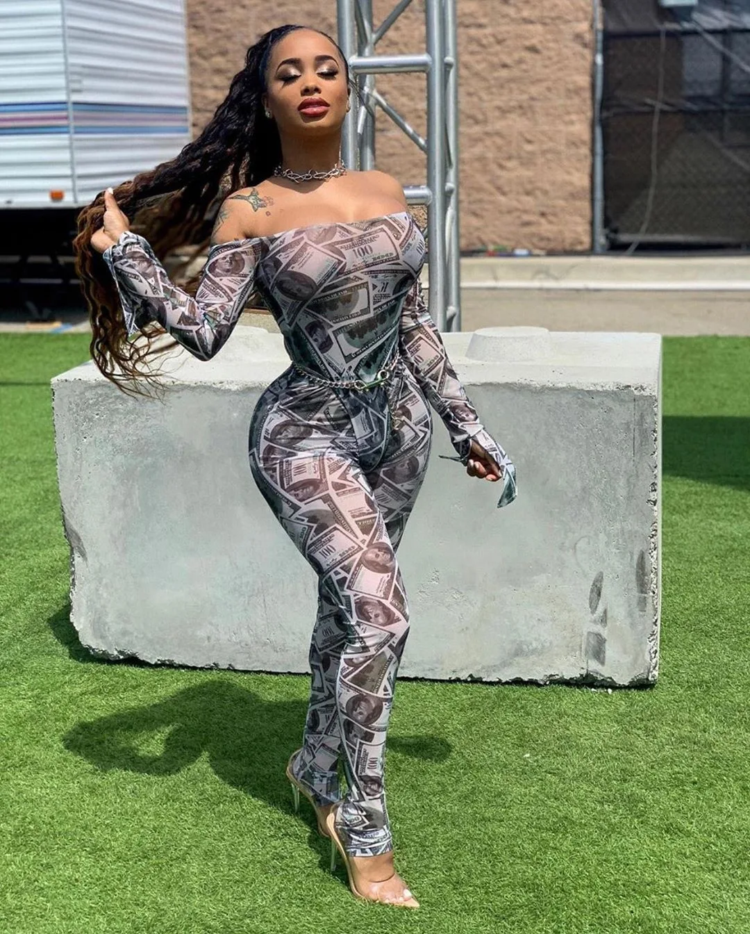 

Ursuper 2021 New Two-piece Sexy Nightclub Chic Print Two-piece Pants Set