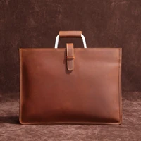 mens handle handbag genuine leather briefcase for business male ipad laptop bag men messenger bags retro crossbody fathers gift