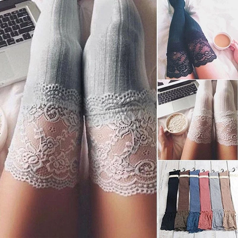 

2020 Brand NEW Women Winter Cable Knit Over Knee Long Boot Thigh-High Warm Stockings Lace Leggings