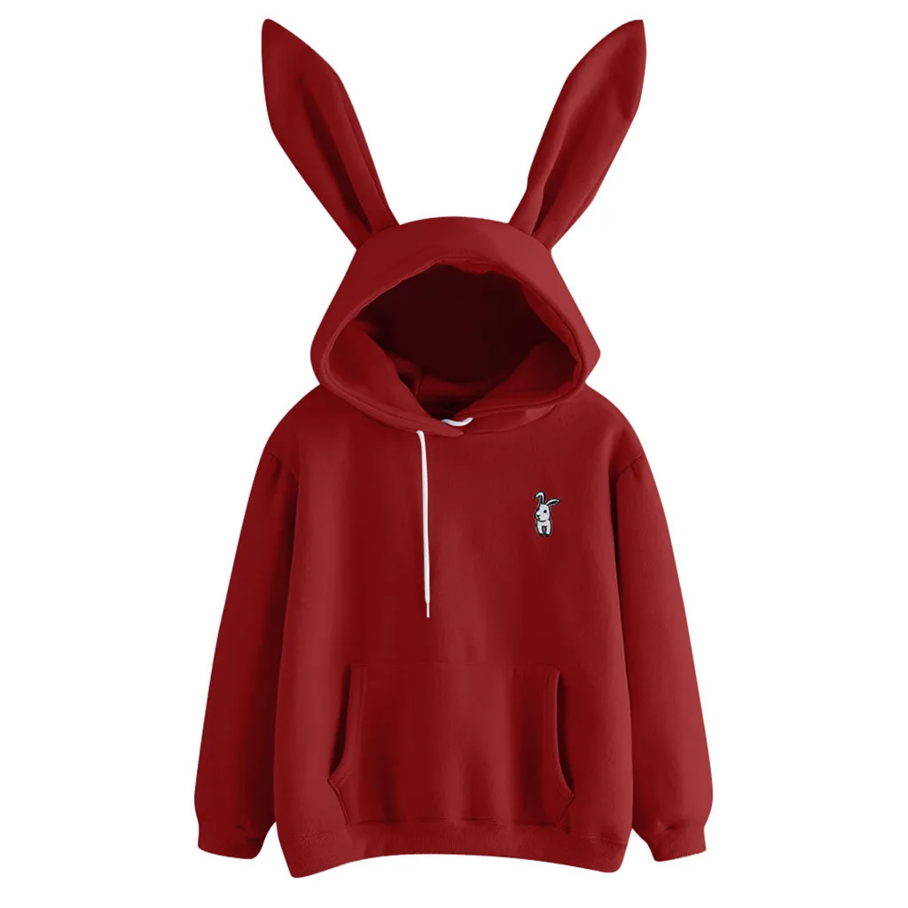 Women Sweetshirts Long Sleeve Rabbit Hoodie Sweatshirt Pullover Tops Blouse Укороченная Толстовка Designer Brand Bangtan Boys