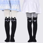 Весна-Осень 2020, трикотажные хлопковые милые детские колготки с мультяшным котом в стиле пэчворк, теплые колготки
