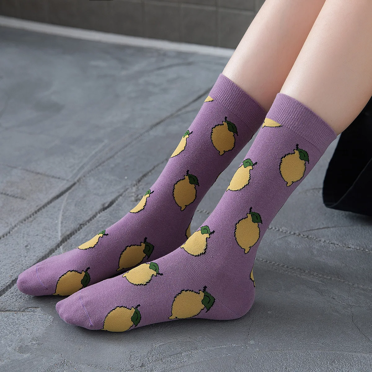 SP & CITY/5 пар Хлопковые женские носки с изображением фруктов авокадо лимона