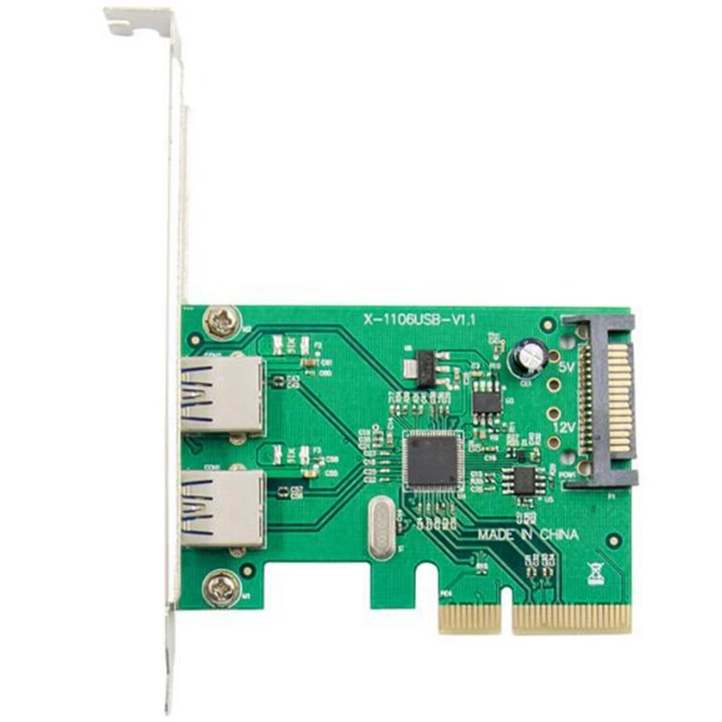 Плата расширения PCI-E 4X Express на 2 порта s USB 3 1 Ype-A высокоскоростной чипсет ASM1142 10