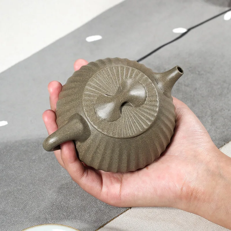 

Yixing raw ore Zisha teapot handmade raw ore qingduan rib pattern shipao teapot kungfu tea set goods