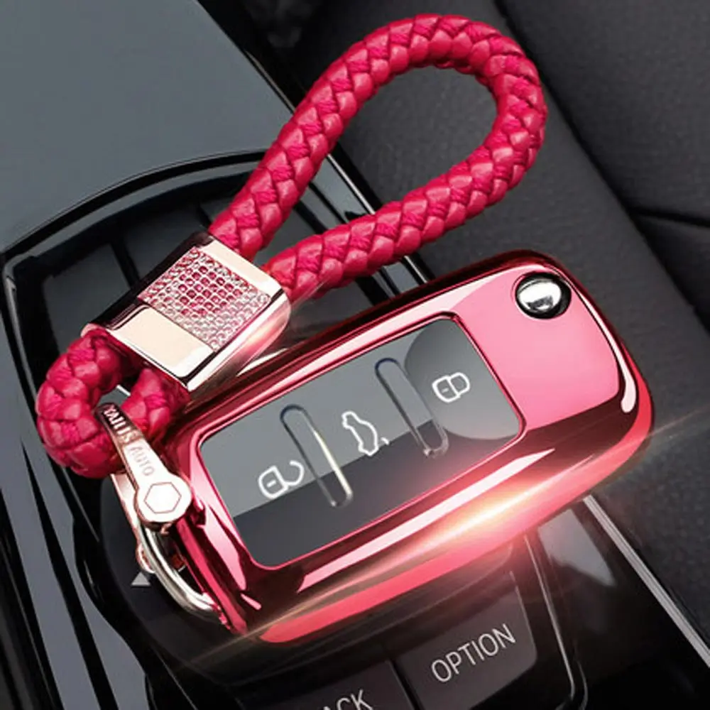 Чехол для ключей с дистанционным управлением для Volkswagen VW Golf Bora Jetta POLO GOLF Passat Beetle Touran Ibiza mk6 Scirocco Leon - Название цвета: Option 8