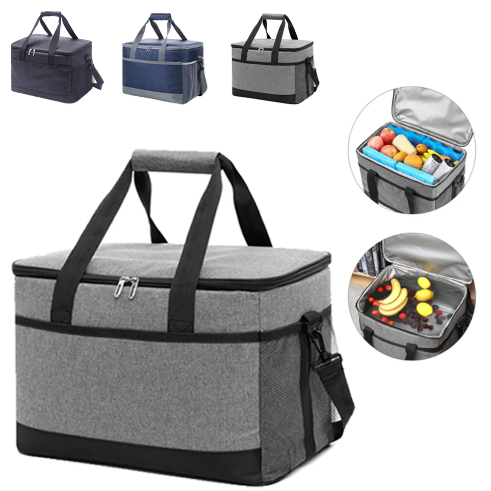 

33L Foldable Large Camping Bag Cooler Insulated Case Portable Leak-proof Tote Cooler for Travel BBQ Picnic