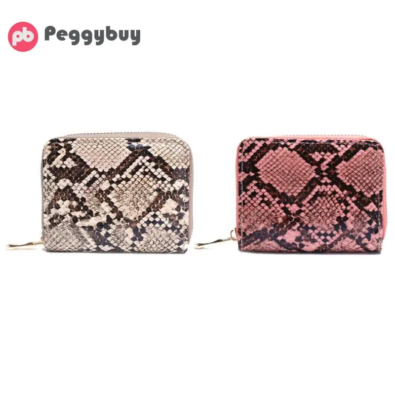 Модный клатч из искусственной кожи женский короткий кошелек со змеиной