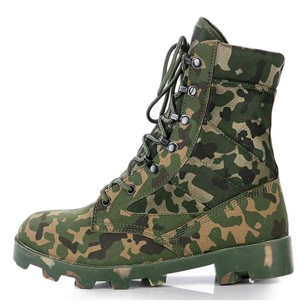 Мужские армейские камуфляжные ботинки черные на шнуровке водонепроницаемые