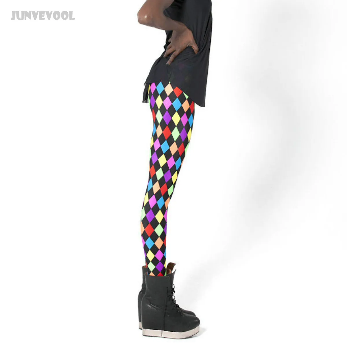 Женские леггинсы с принтом ромба сексуальные обтягивающие брюки из спандекса