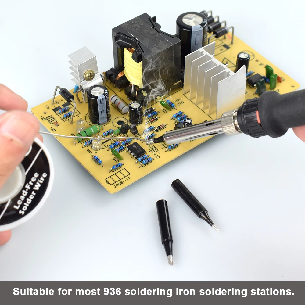 

NEWACALOX 5pcs Lead Free Black Soldering IronTips Used for 936/878D/8786 Soldering Stations Universal Welding Accessory Rework