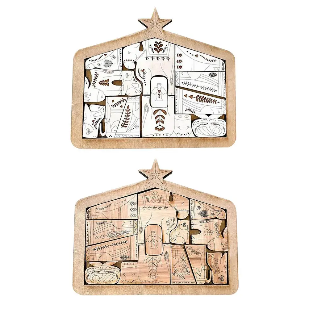 

Wooden Jesus Puzzle Statue Nativity Puzzle With Wood Burned Design Jigsaw Puzzle Game Ornament Crafts Sculpture Decorations F