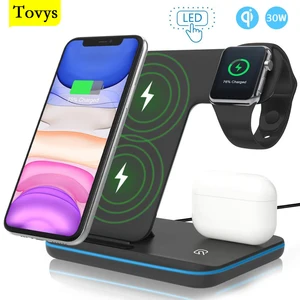Tovys qi Wireless Charger For iPhone 13 12 11 Charging Stand Holder for
phone station Airpods iWatch induction Wireless Charger