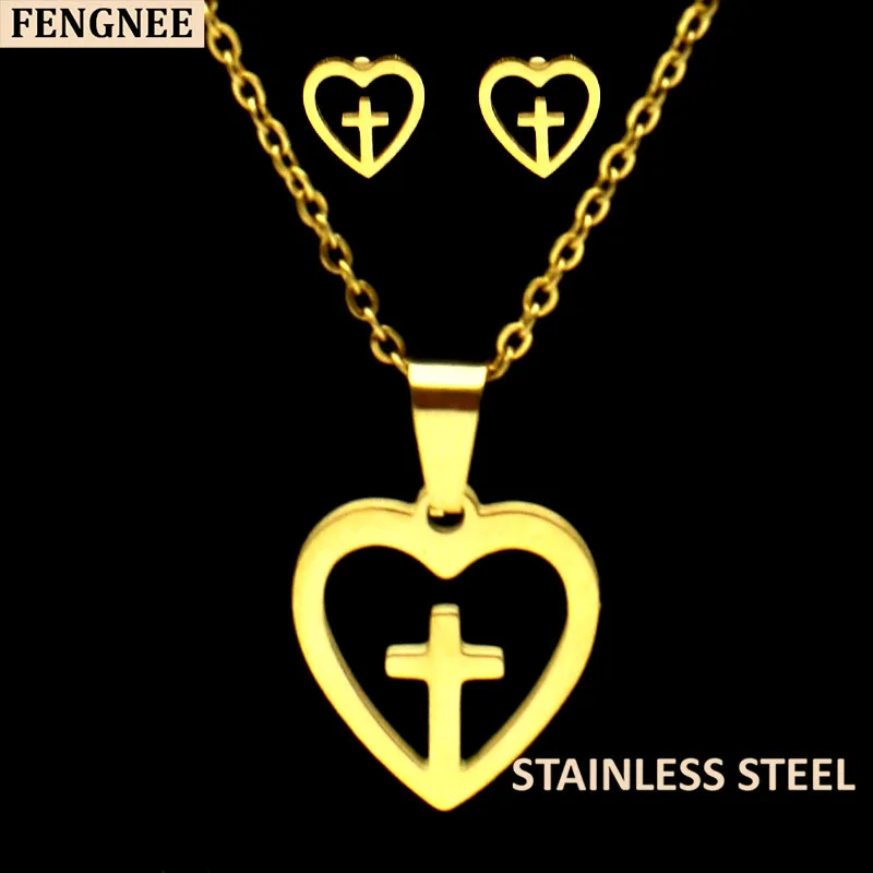 Женский комплект из колье и сердца нержавеющей стали | Украшения аксессуары