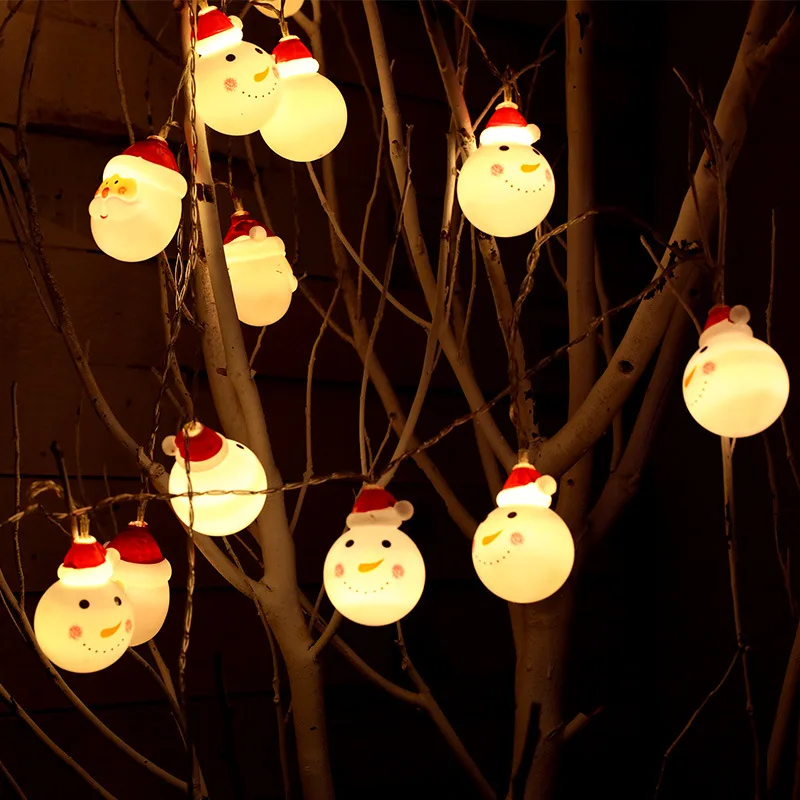 

3M 20LED Christmas Santa Claus Snowman String Lights Fairy Warm White Garland Home Chrismas Wedding Party Decoration Ornaments