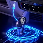 Автомобильный светодиодный светящийся Магнитный Usb-кабель, Usb-кабель для зарядки телефона для Kia Rio K2 K3 Ceed Sportage Sorento Cerato, подлокотник Picanto Optima