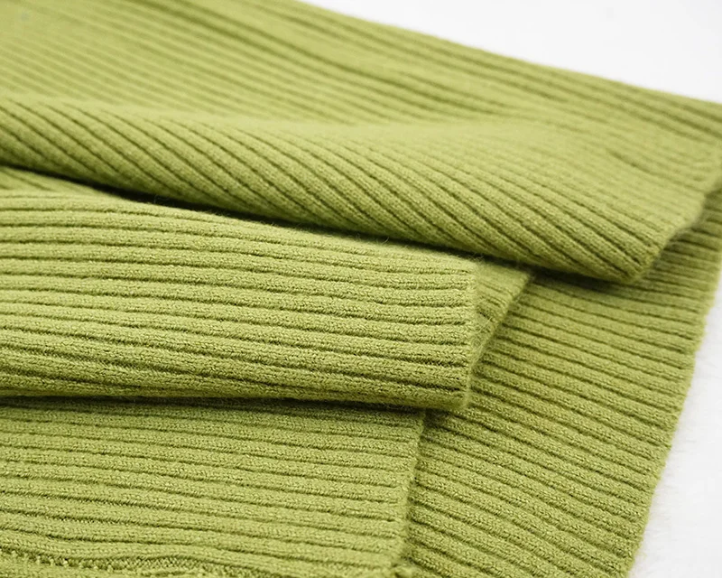 Осенне-зимний новый свитер с высоким воротником женский зеленый пуловер длинным