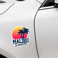 Personality Car Sticker Malibu Sunset Vinyl Motorcycle Cover Scratches Waterproof PVC 12cm X 11cm
