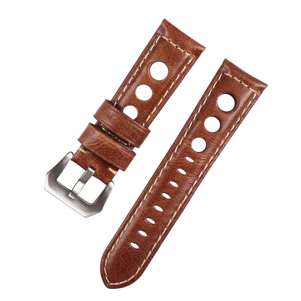 Leather Watch Strap Vintage 20mm 22mm 24mm Men's Leather Strap Watch Genuine Leather Watch Band Belt Brown Black Watch Belt