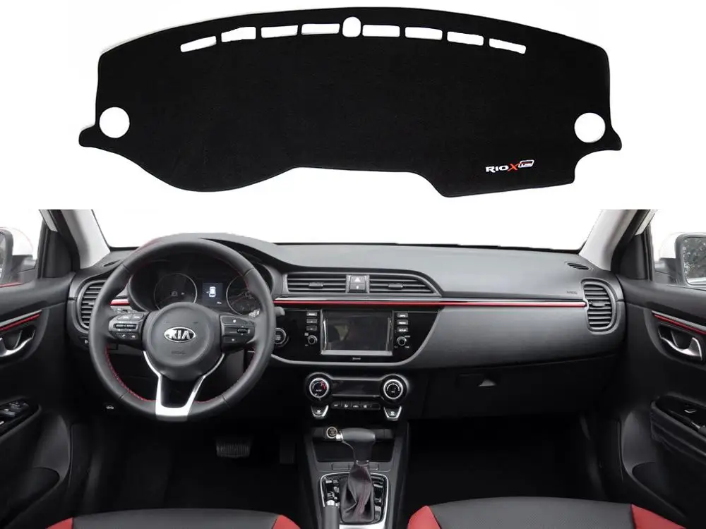 Dashboard Mat RIO X LINE накладки на пороги из нержавеющей стали, защитные накладки на пороги автомобиля для KIA RIO XLINE - Цвет: Dashboard Mat