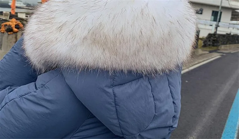 Зимняя женская куртка, однотонное свободное зимнее пальто с капюшоном, женская модная длинная парка с белым меховым воротником, теплая верхняя одежда, куртки Femme