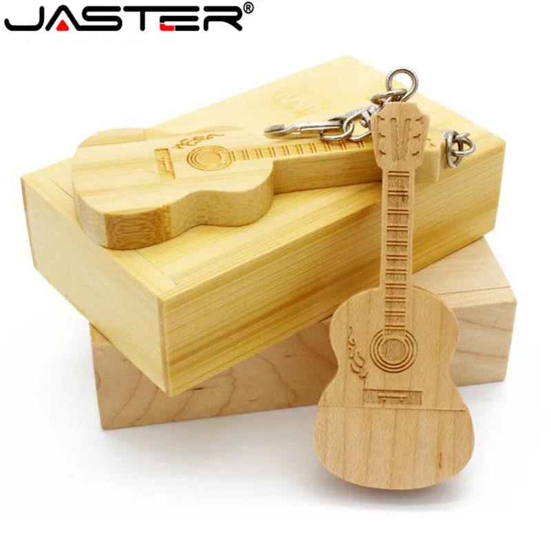 USB-флеш-накопитель JASTER на гитару 4 ГБ 8 16 32 64 usb 2 0 деревянная коробка | Компьютеры и