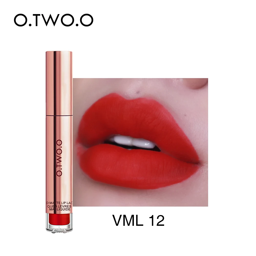 O.TWO.O матовый блеск для губ 12 шт./компл. водостойкая долгостойкая бархатная жидкая