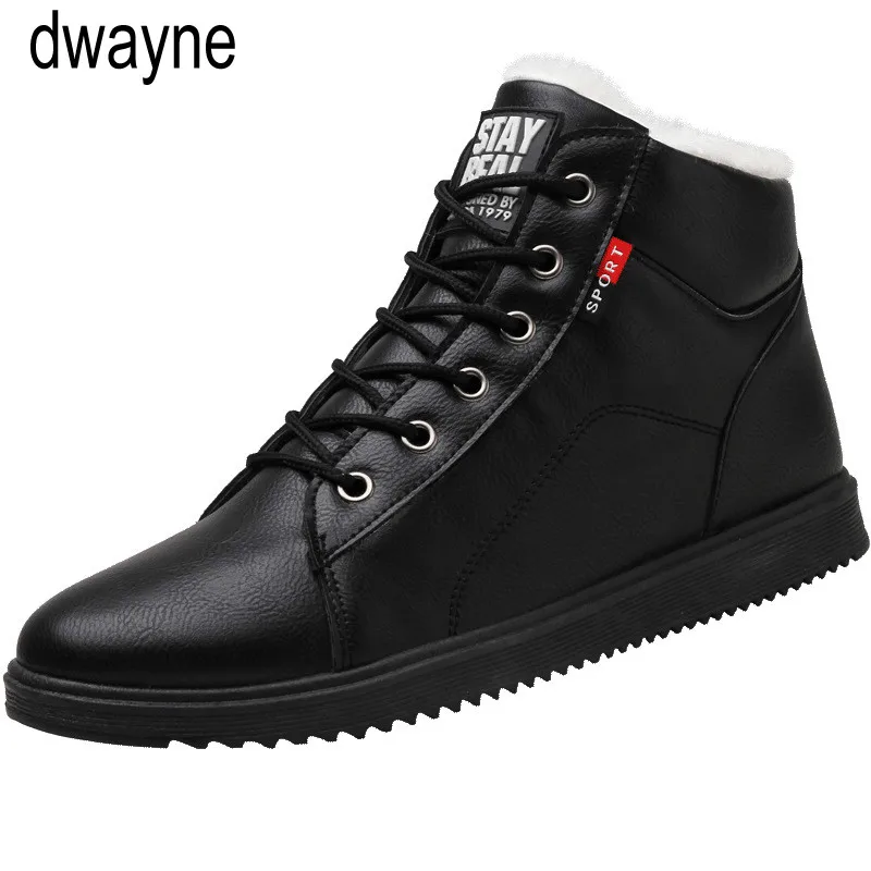 

Men Boots Warm Plush Mens Winter Shoes Fashion Men Snow Boots Zipper Male Ankle Boots Black Cotton Inside Men Shoes 756