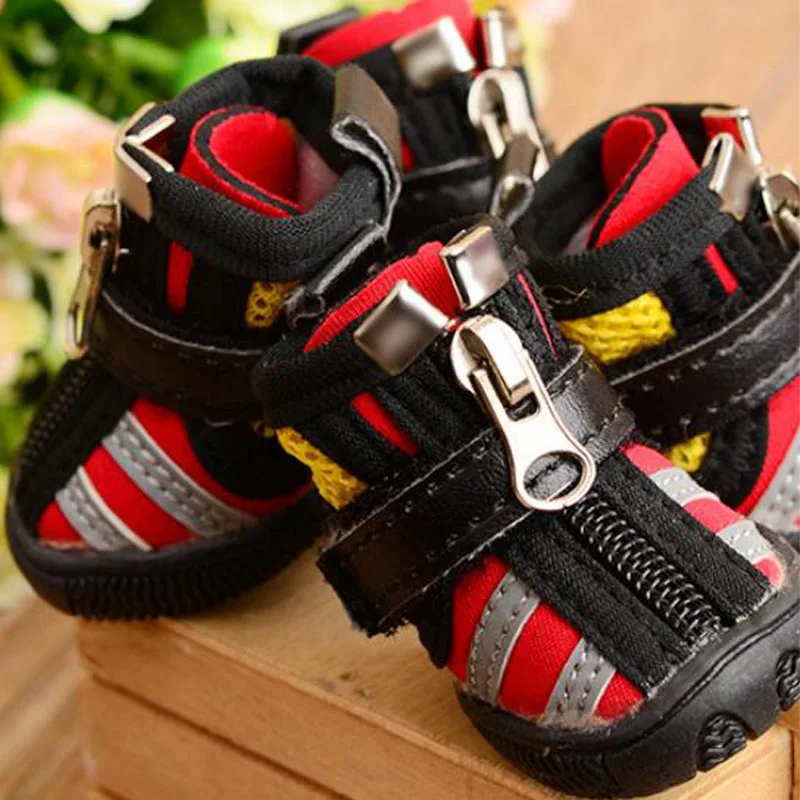4 шт./компл. нескользящая обувь для собак в полоску спортивные ботинки осенне