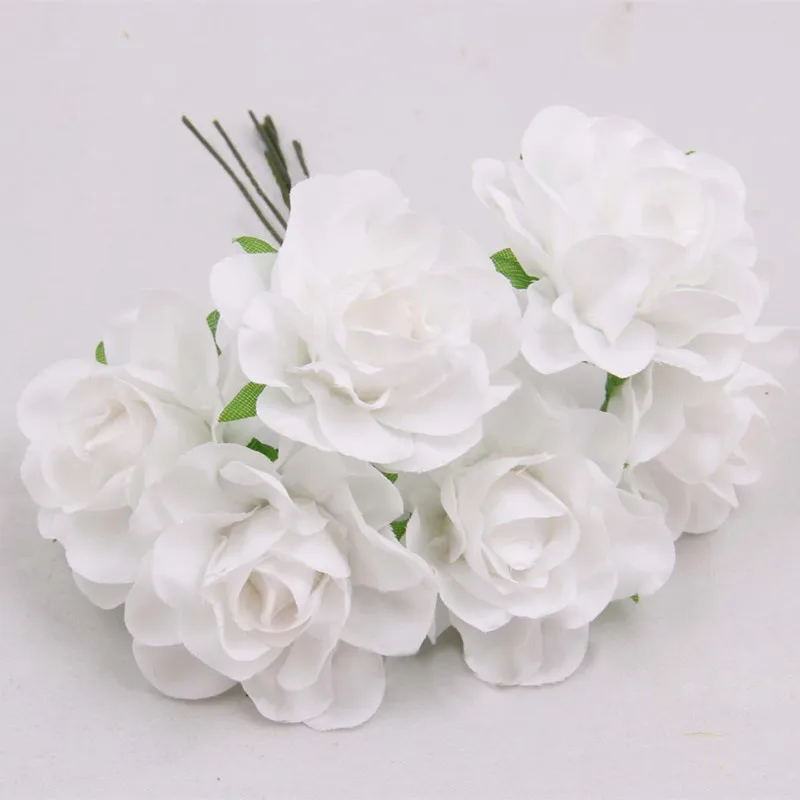 WedFavor 60 шт. 5 см элегантная новая шелковая ткань искусственные цветы для